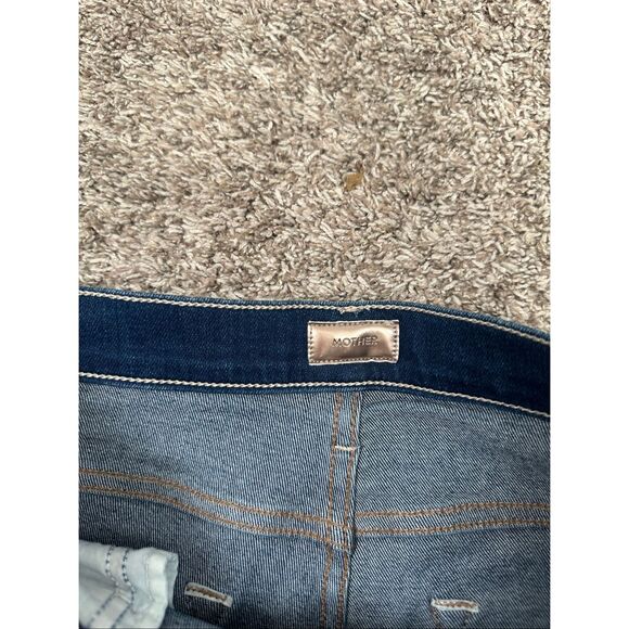 Mother Denim The Hustler Ankle Fray Blue Jean Dark Wash High Rise Home Movies 28 - Picture 16 of 16